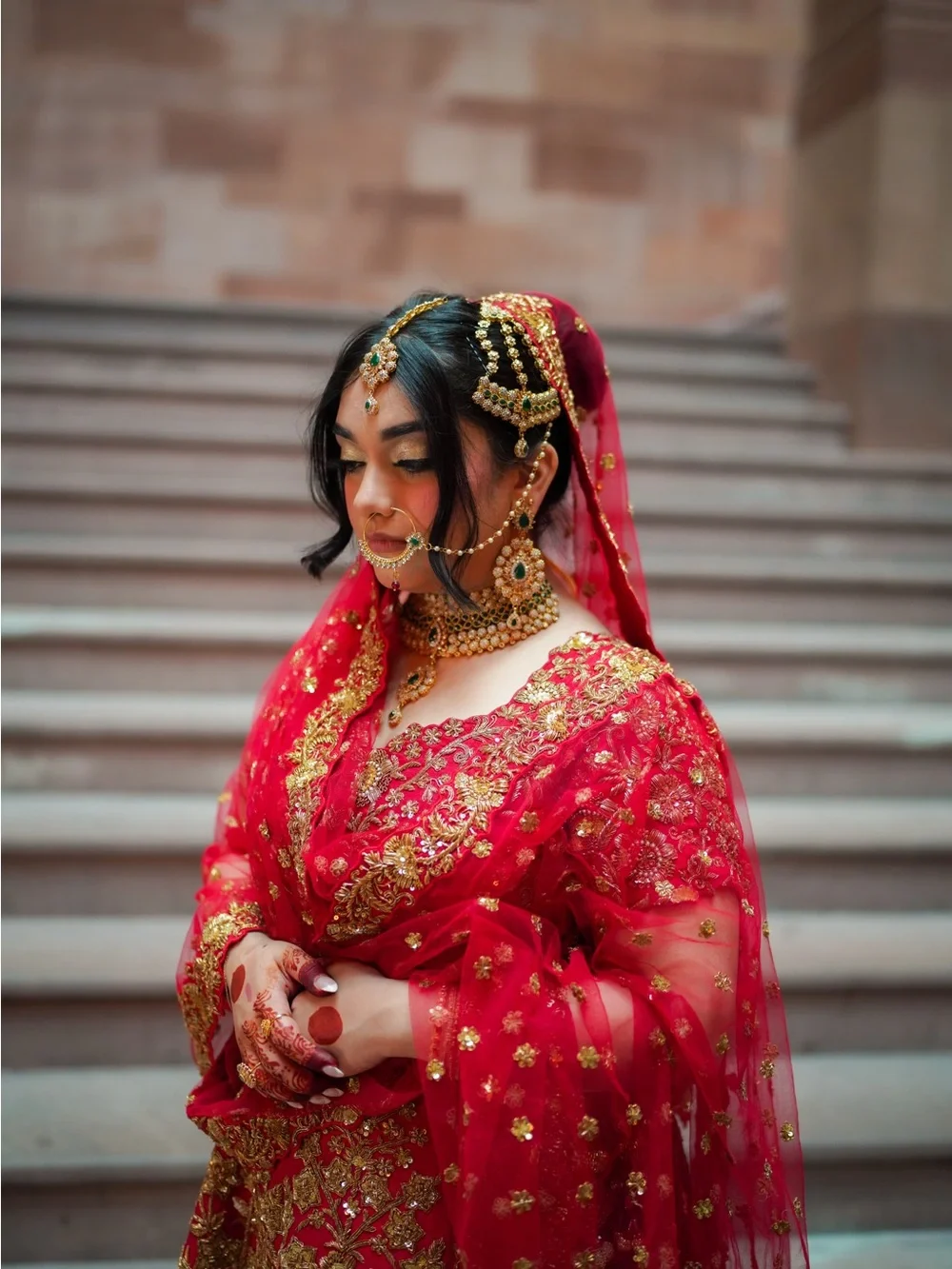 Bridal Red Hand Embroidered Lehnga Choli